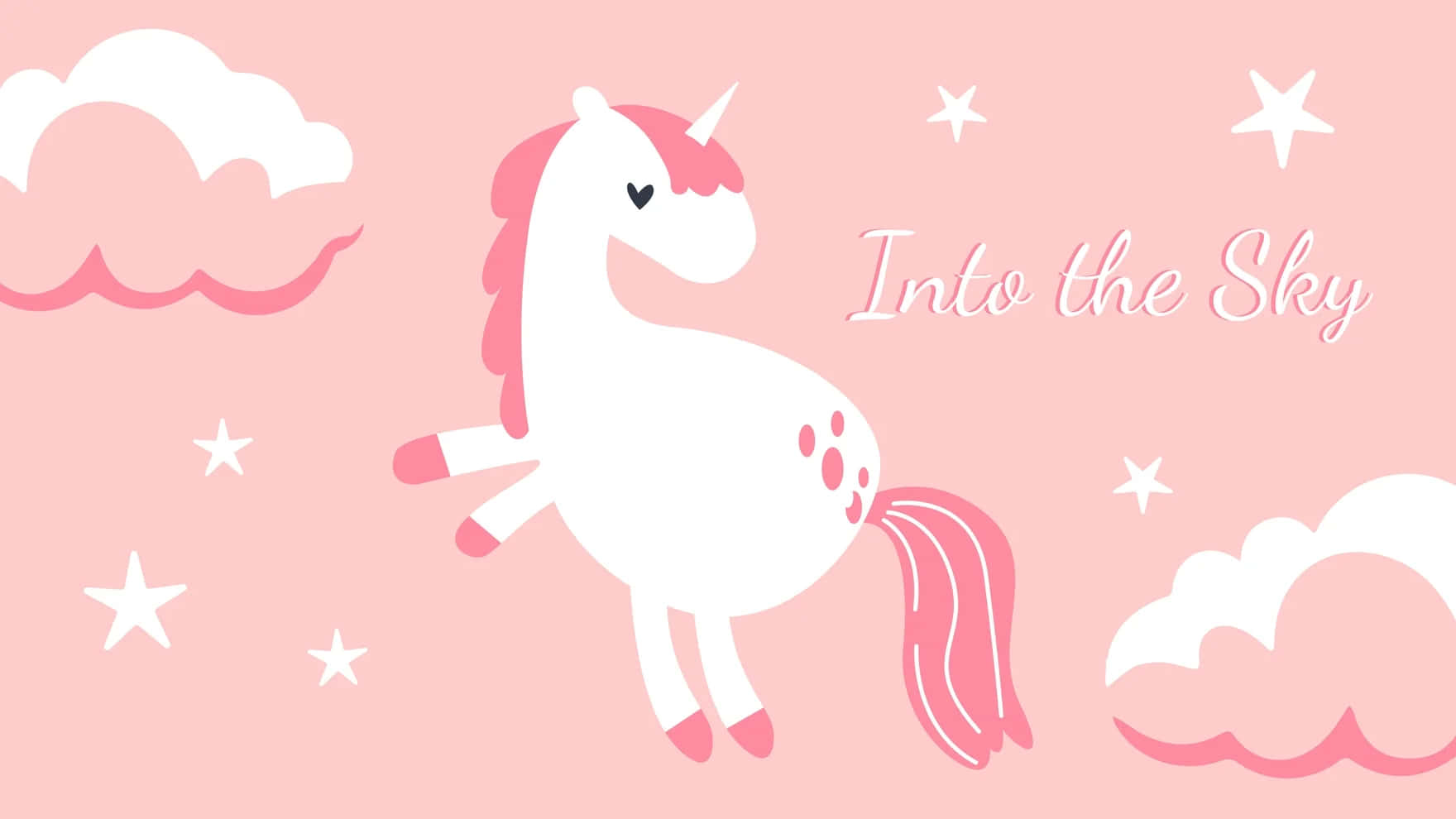 Pink Unicorn Sky Illustration Wallpaper