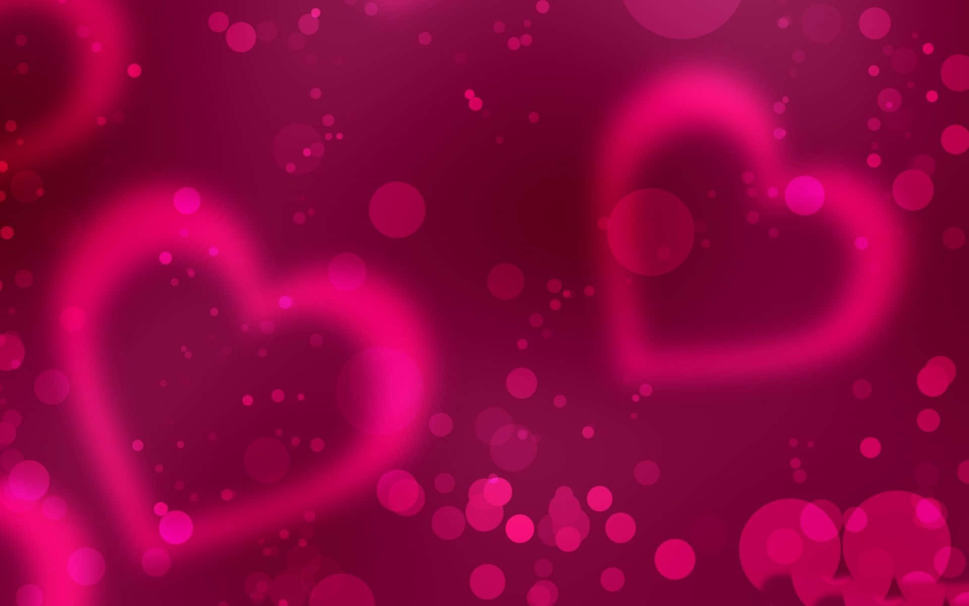 Fuchsia Pink Valentine Day hjertedesign Wallpaper