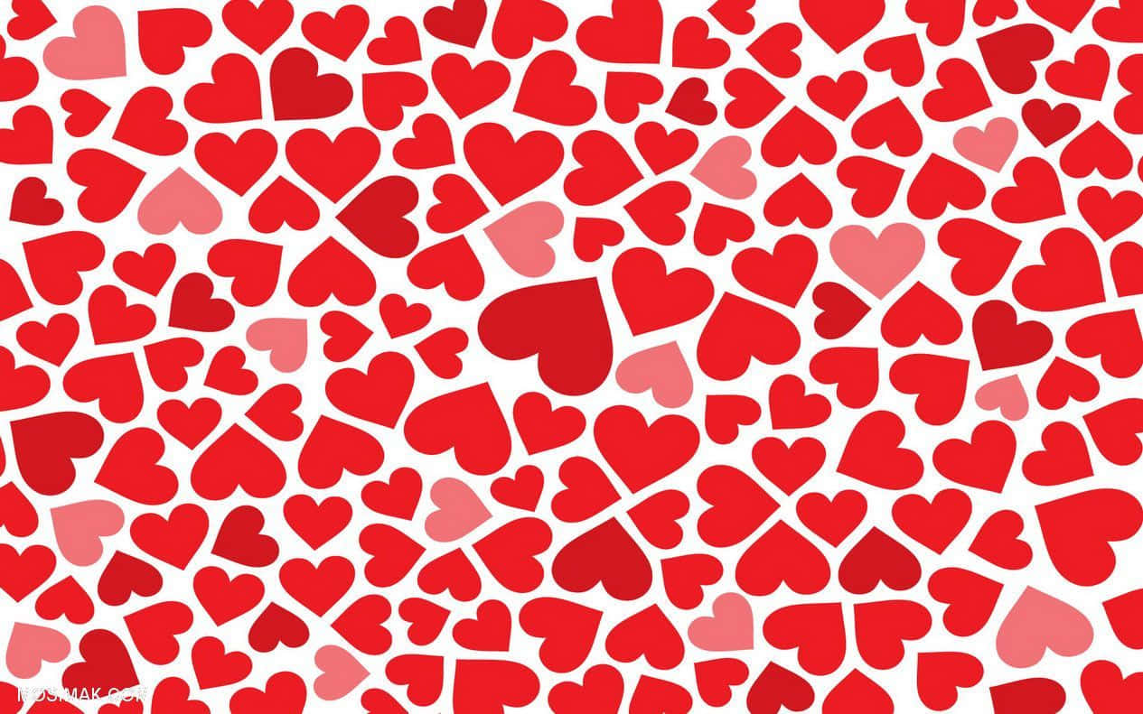 Red And Pink Valentine Day Hearts Wallpaper