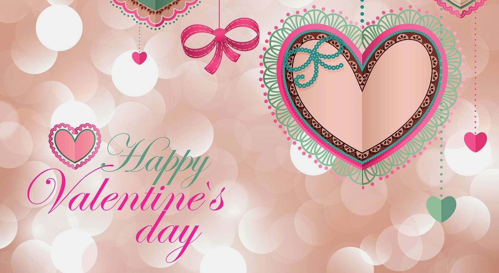 Bannerde Saludo Encantador En Tonos Rosados Para El Día De San Valentín Fondo de pantalla