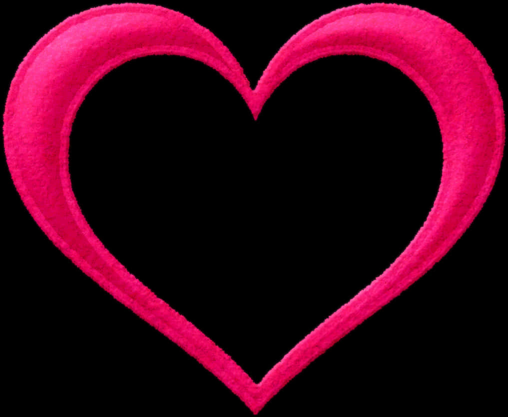 Pink Velvet Heart Outline PNG