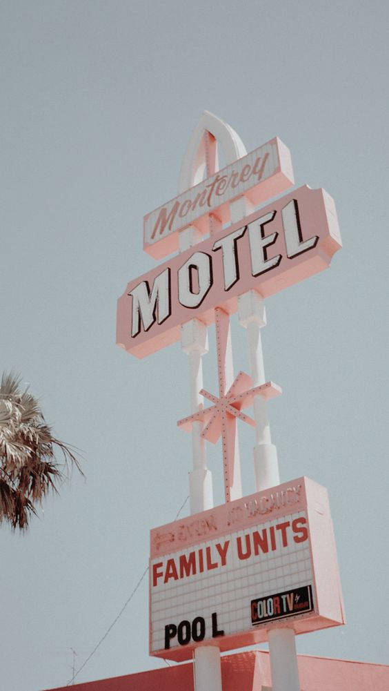 Pink Vintage Aesthetic City Signage Wallpaper