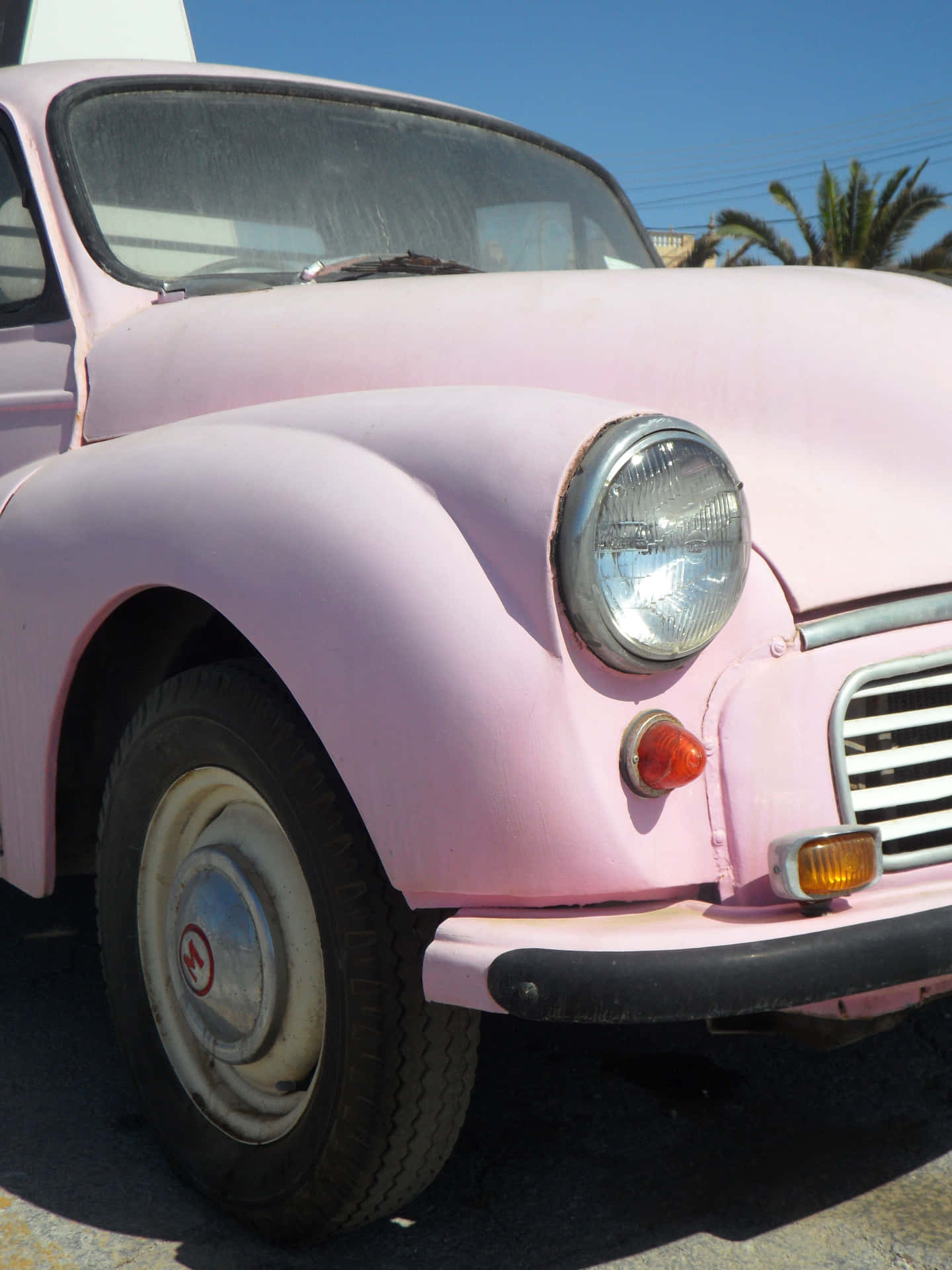 Pink Vintage Convertible Car Wallpaper