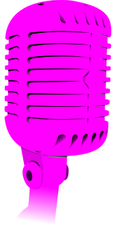 Pink Vintage Microphone Icon PNG