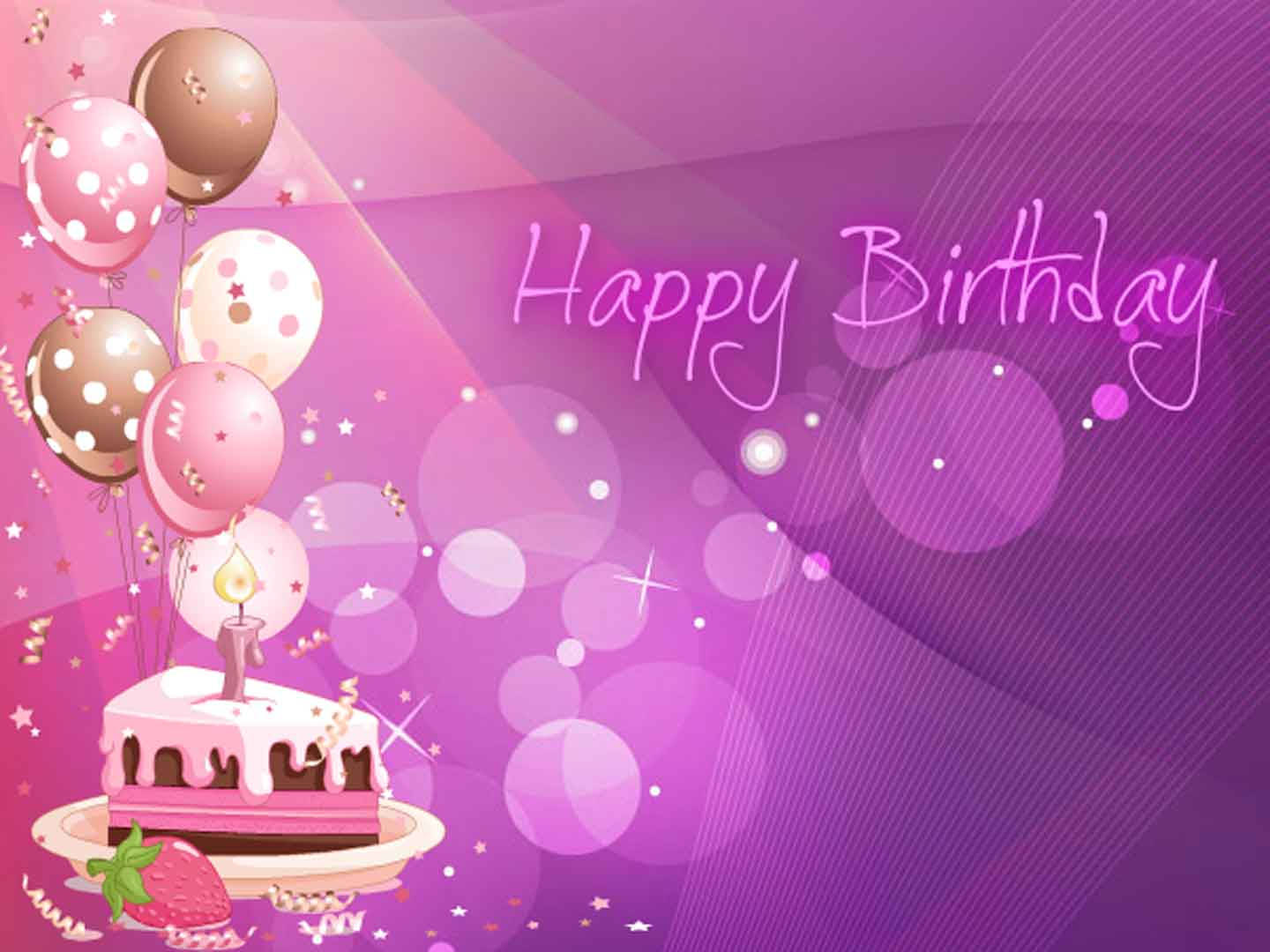 Pink Violet Cake Birthday Background Wallpaper
