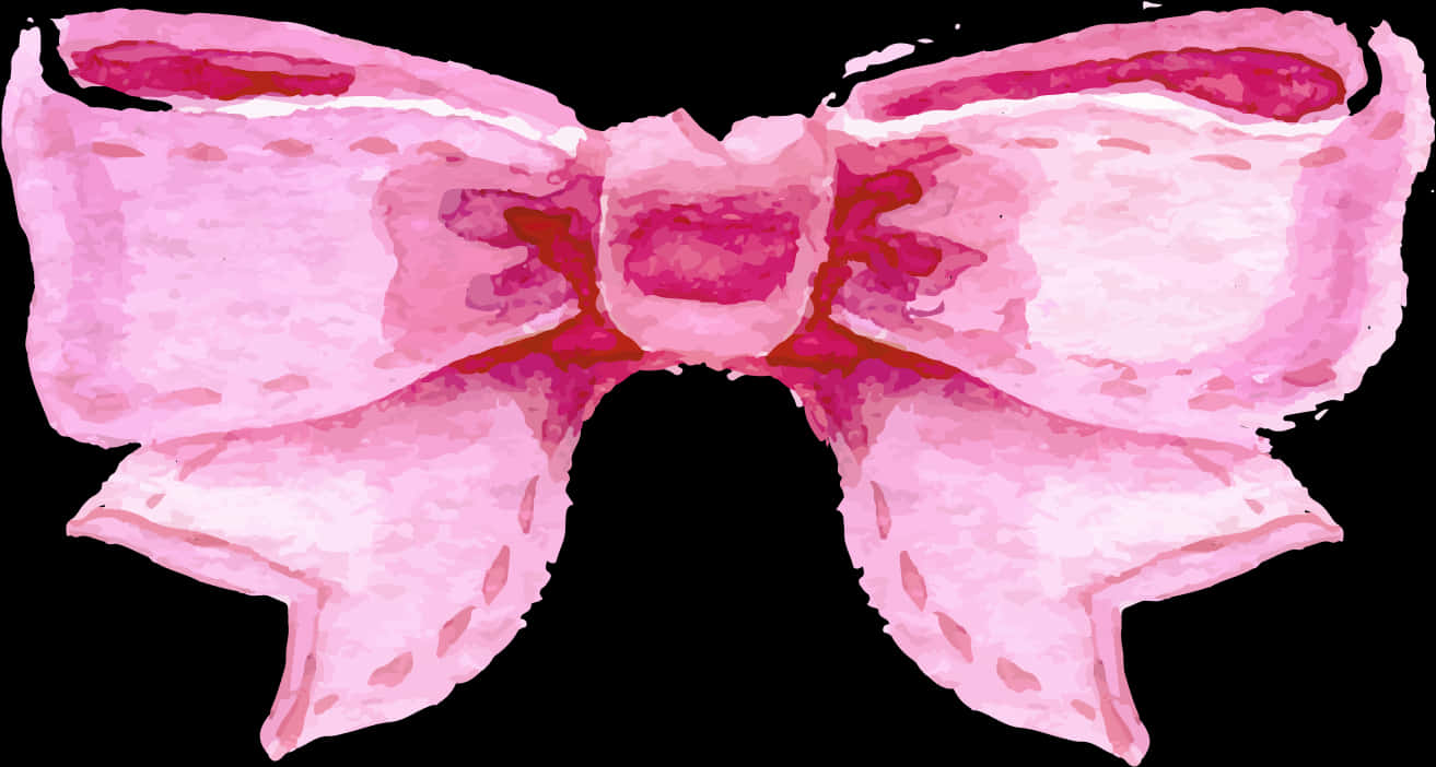 Pink Watercolor Bow Illustration PNG