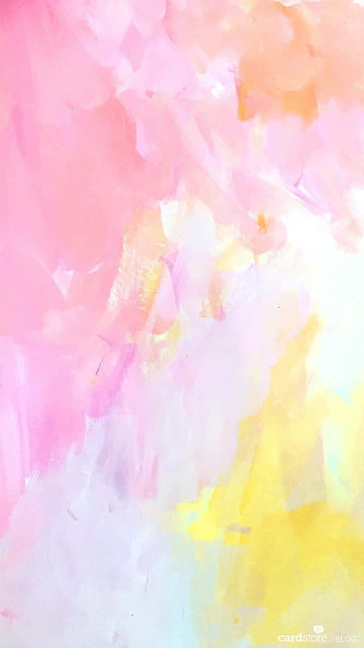 En lys lyserød vandfarvemaling der springer af liv Wallpaper
