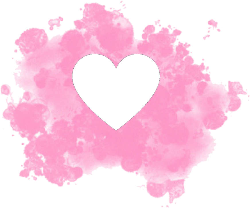 Pink Watercolor Heart Frame PNG