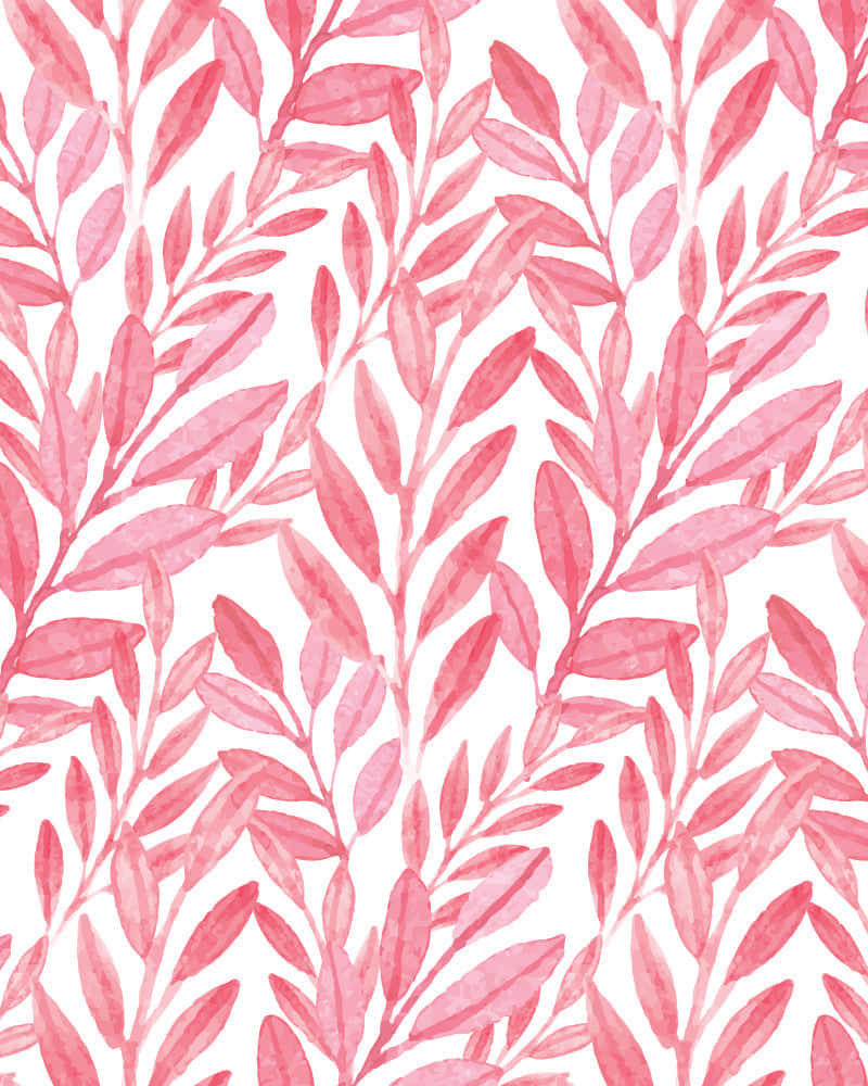 Pink Leaves On White Background Wallpaper
