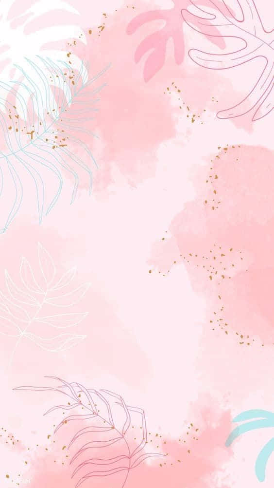 Billede Farverig og blød rosa vandfarve ombre Wallpaper
