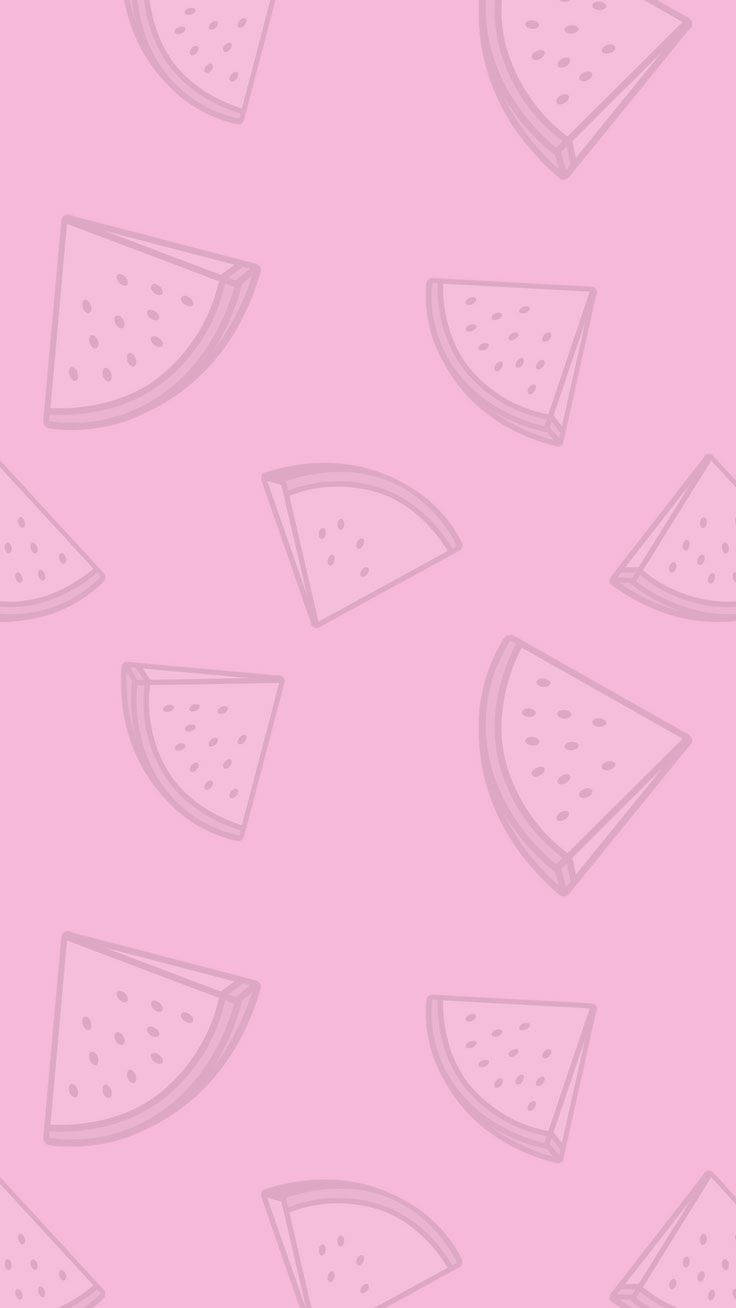 Rosa vandmeloner Nuttede iPhone Lås Skærm Wallpaper