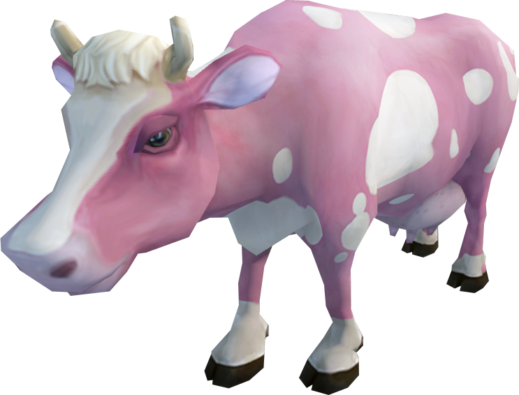 Pink White Cartoon Cow PNG