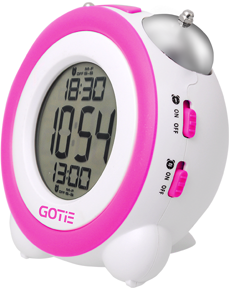 Pink White Digital Alarm Clock PNG