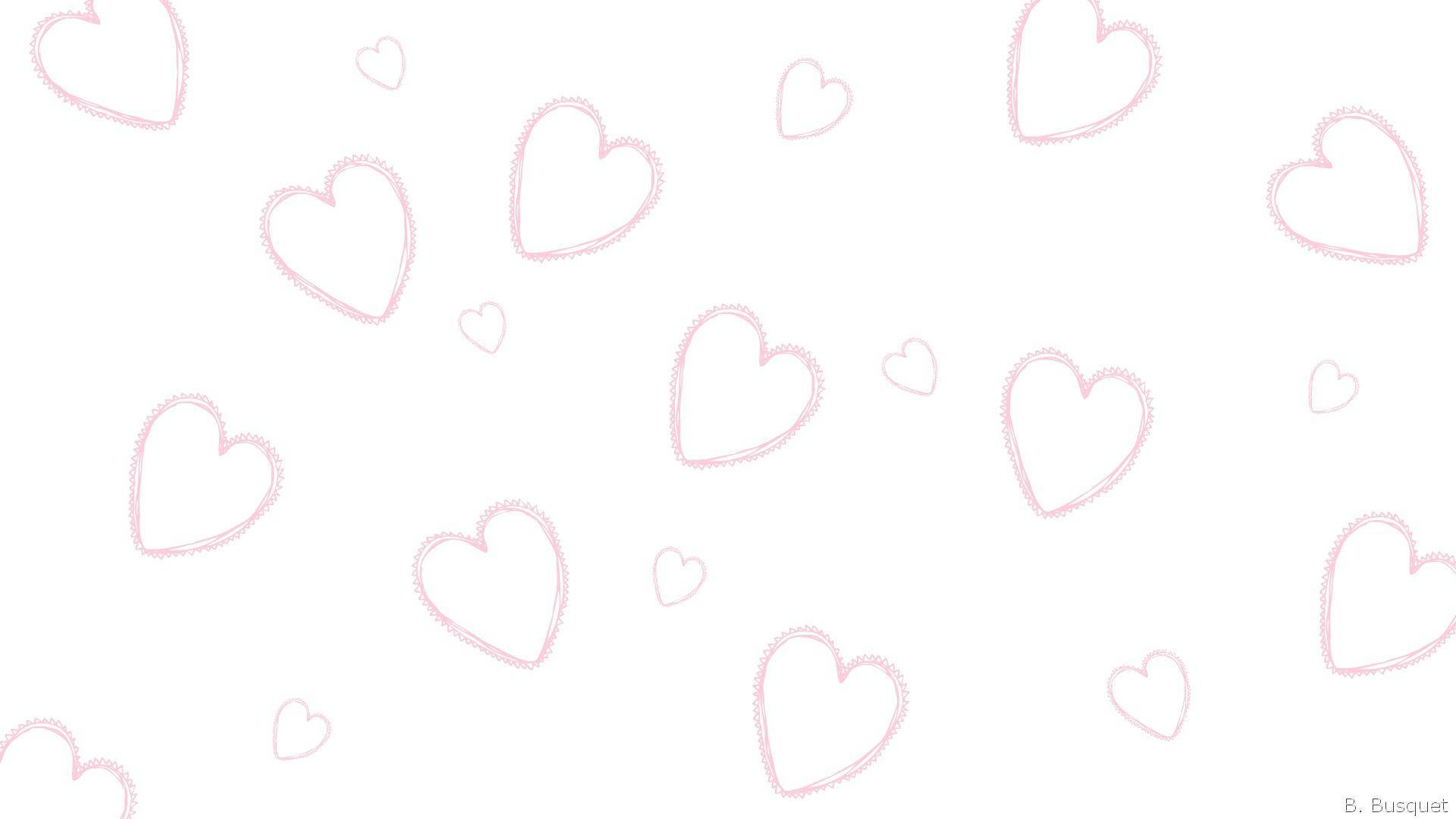 Pink White Heart Wallpaper