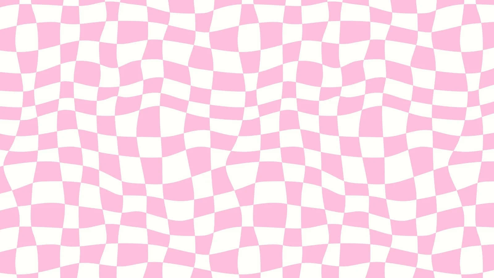 Pink White Wavy Checkered Pattern Wallpaper