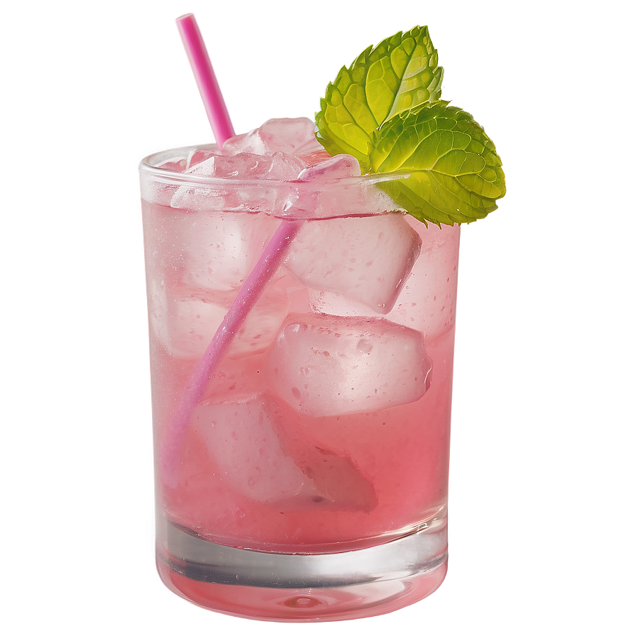 Pink Whitney With Mint Garnish Png 76 PNG