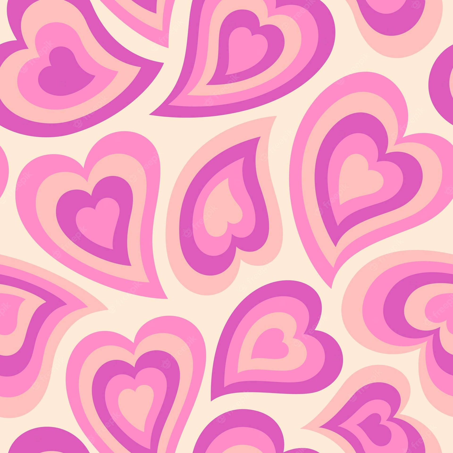 Pink Wildflower Heart Pattern
