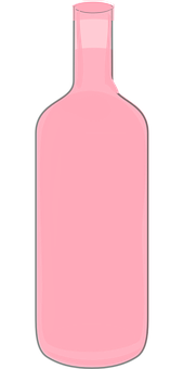 Pink Wine Bottle Vector Illustration PNG