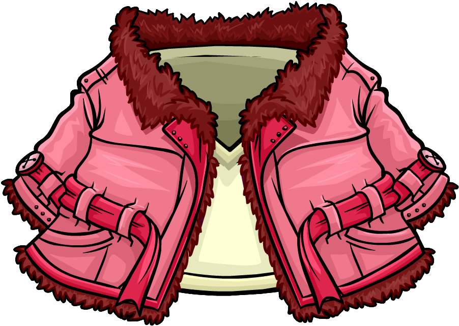 Pink Winter Coat Cartoon PNG