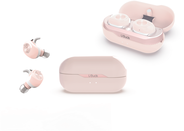 Pink Wireless Earbudsand Charging Case PNG