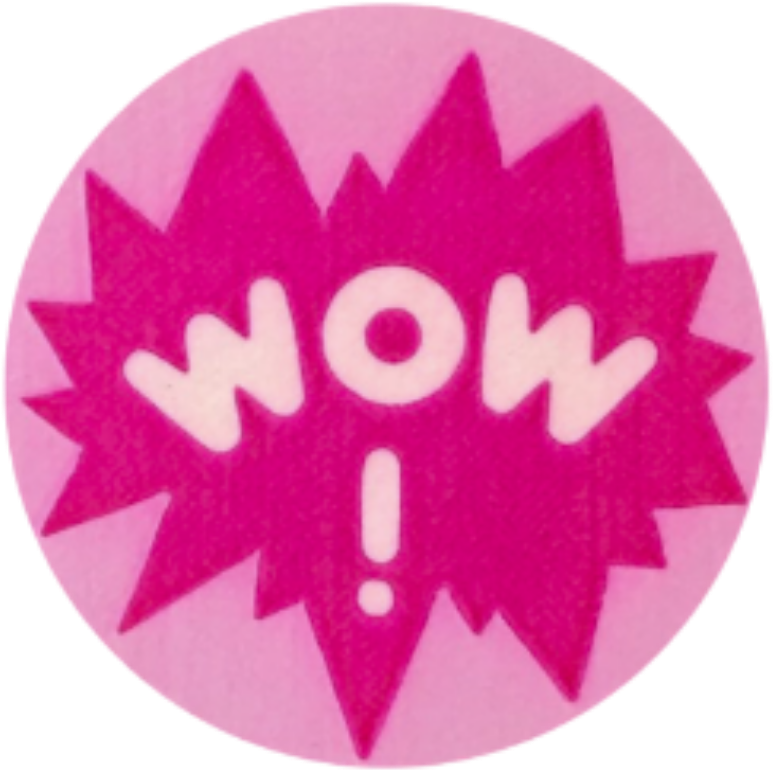 Pink Wow Sticker Image PNG