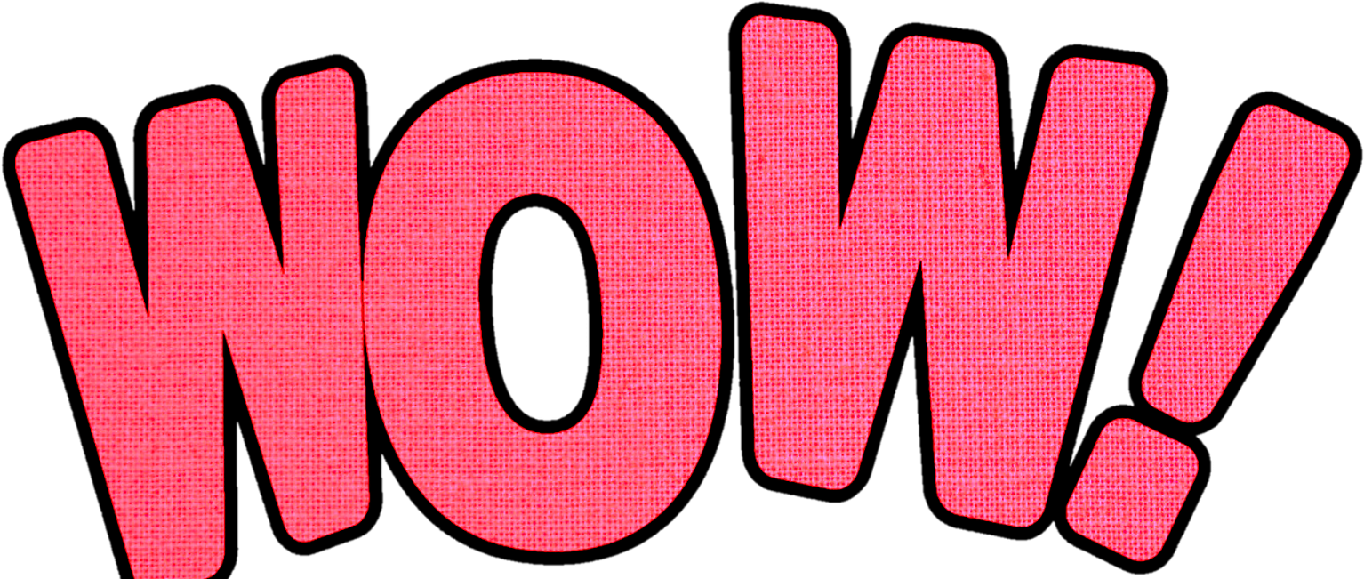 Pink Wow Text Graphic PNG