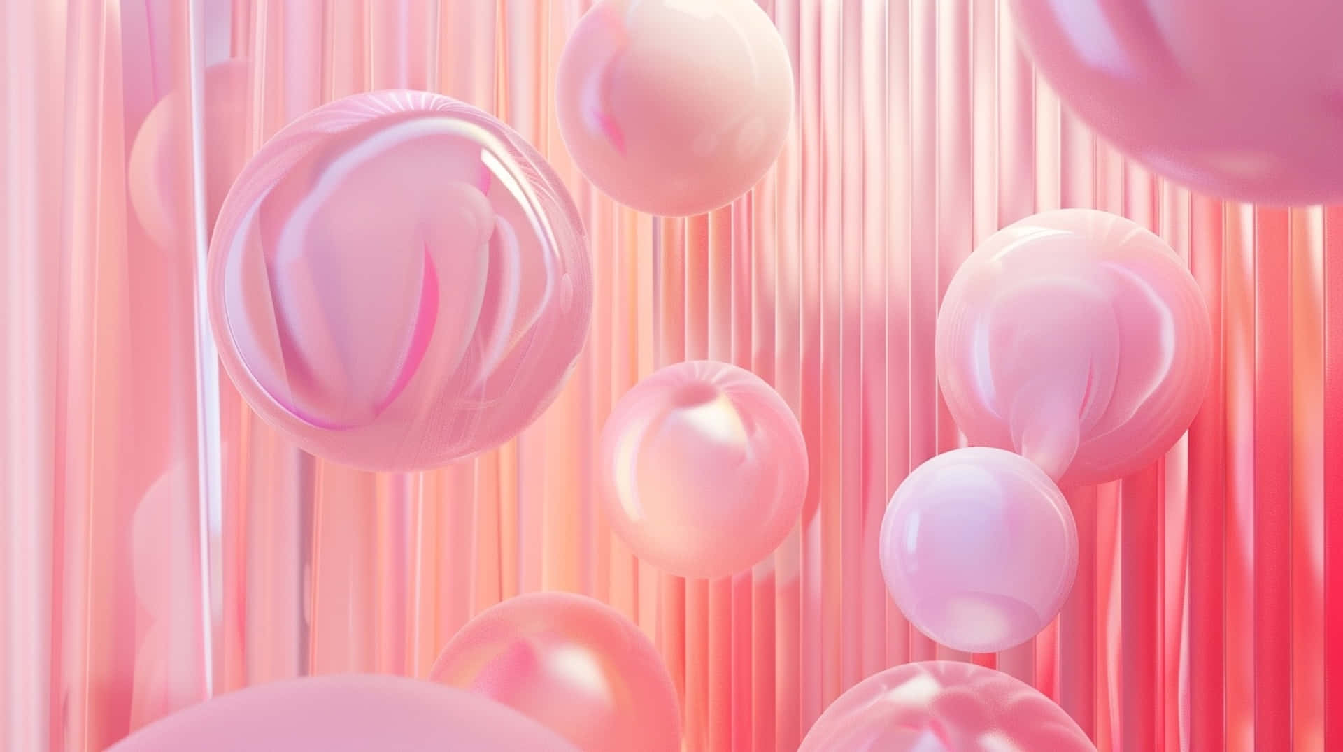 Pink Y2 K Aesthetic Bubbles Wallpaper