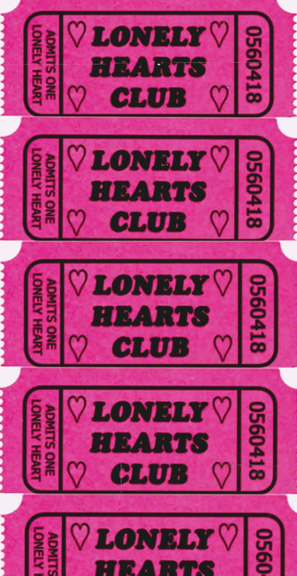 Lonely Hearts Club Tickets Pink Y2K Background