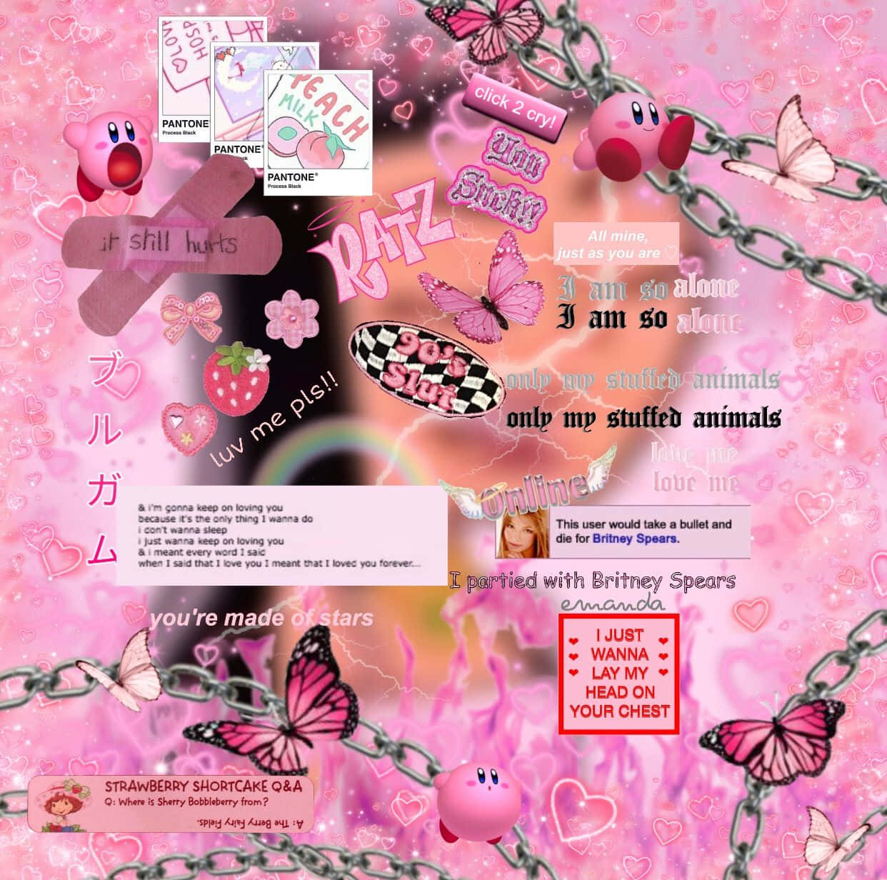 Cyber Bratz Pink Y2K Background