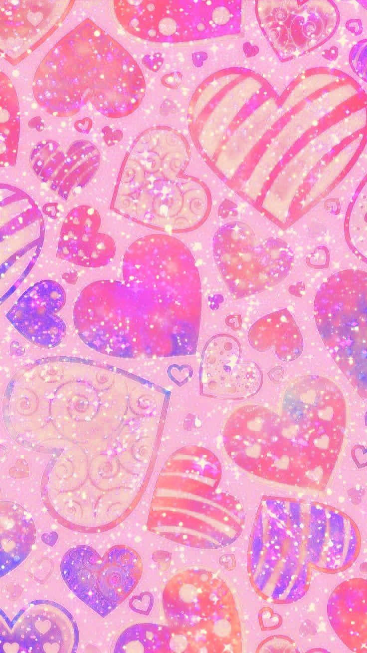 Download Heart Shapes Pink Y2K Background