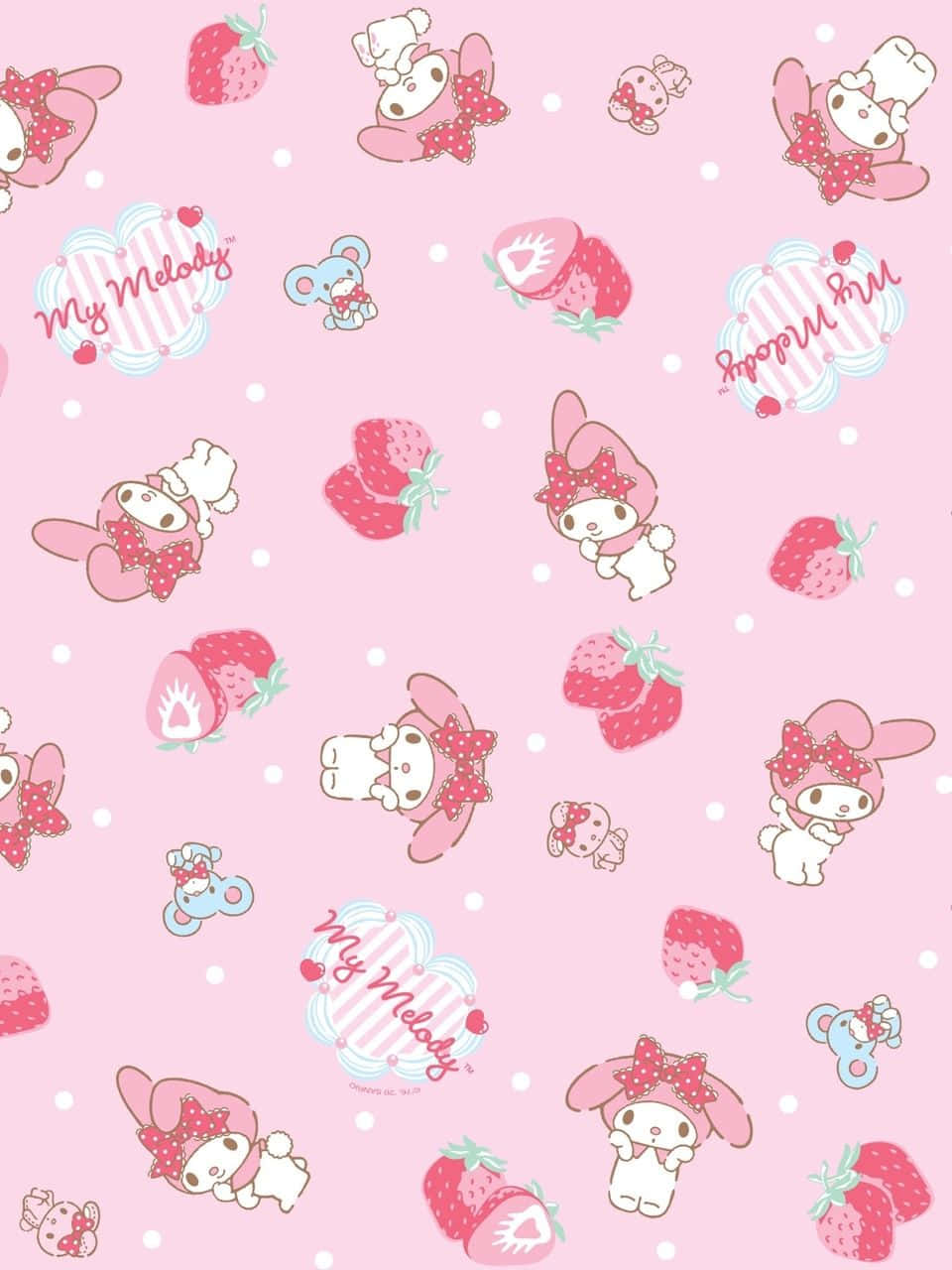 My Melody Pink Y2K Background