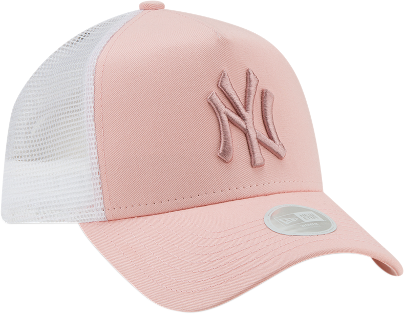 Pink Yankees Cap White Mesh Back PNG
