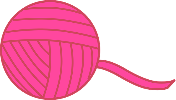 Pink Yarn Ball Graphic PNG