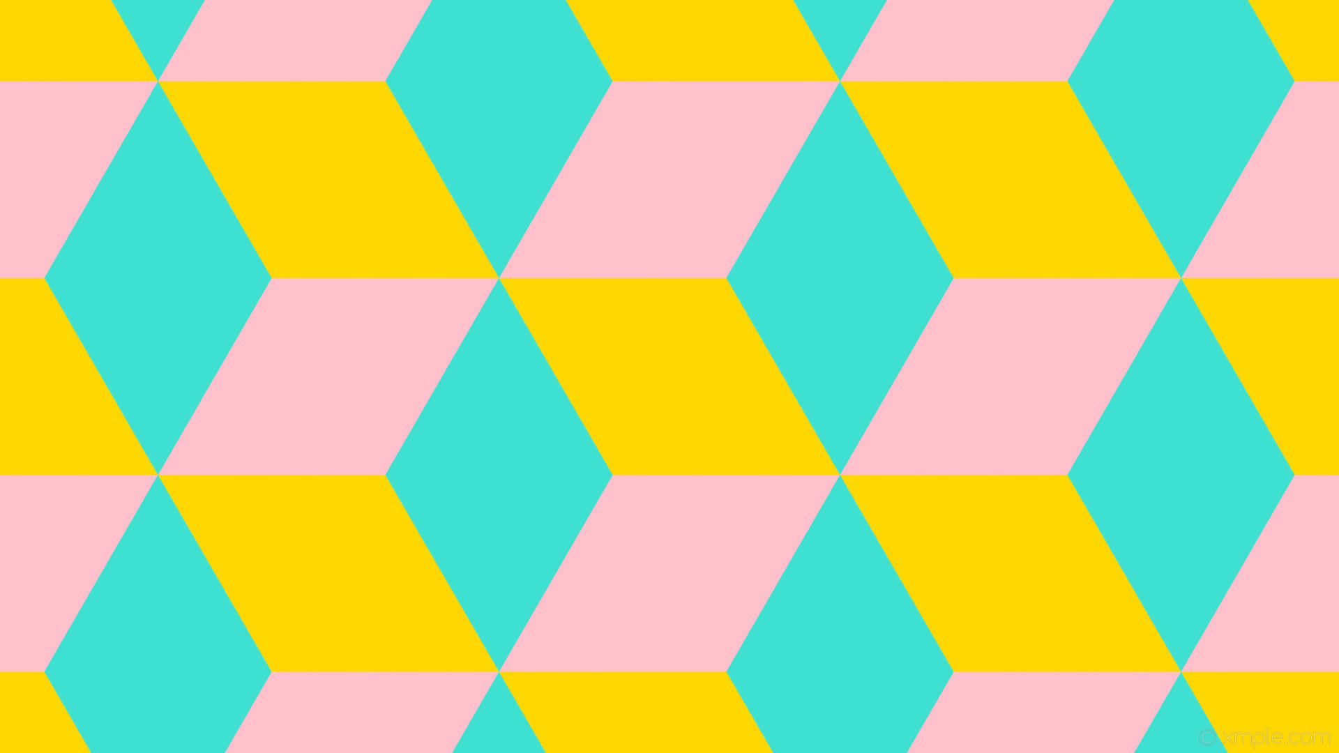En levende kombination af pink, gul og blå Wallpaper