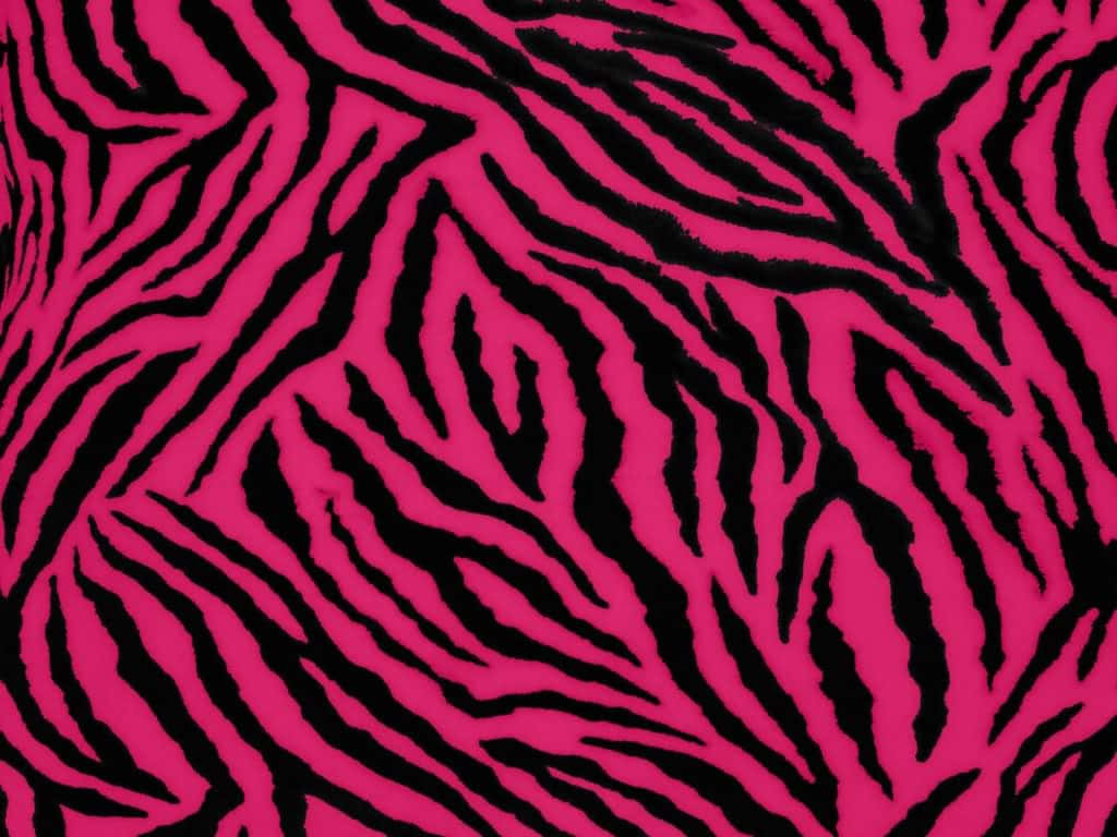 A Zebra Print Fabric In Pink And Black Wallpaper