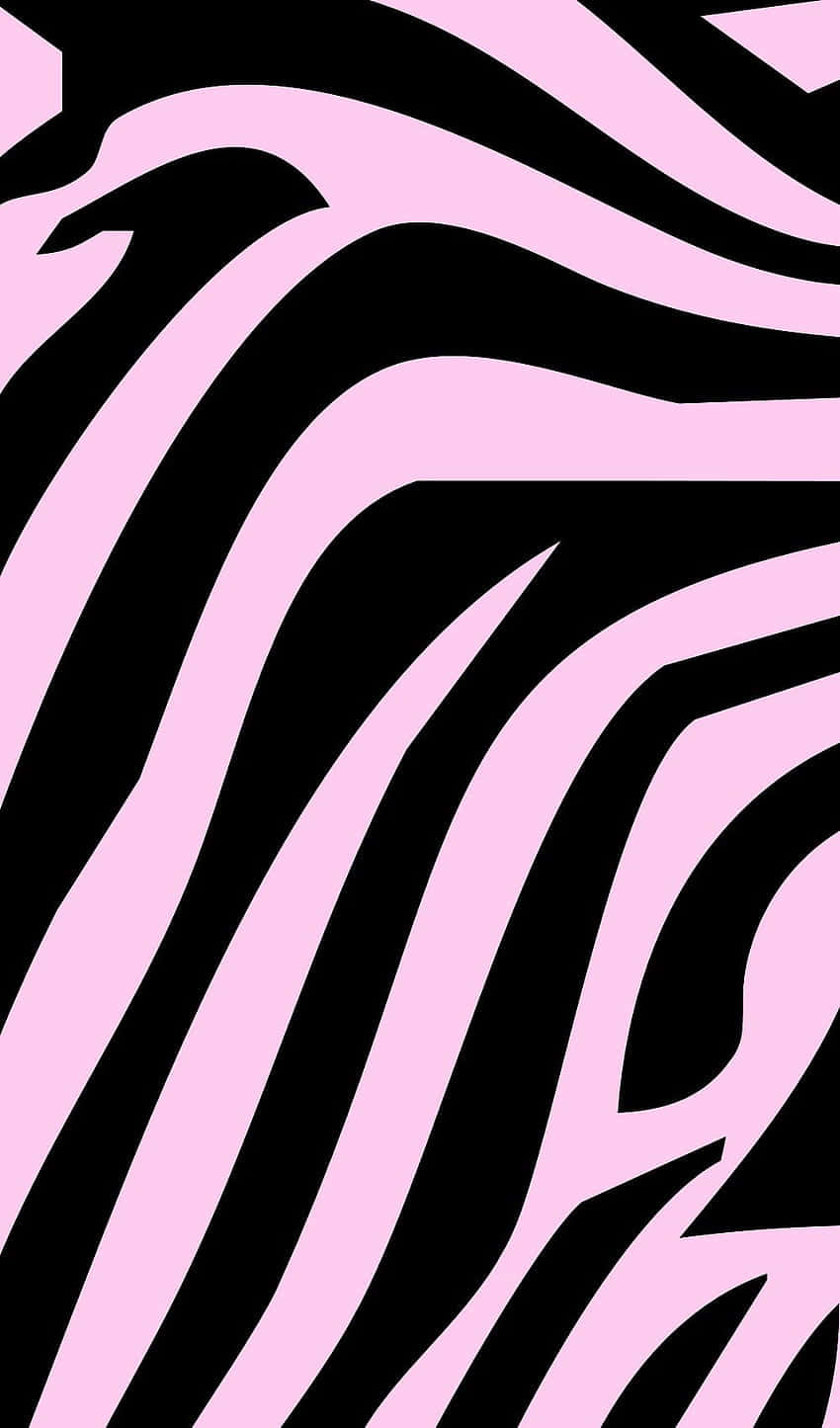 Einhintergrund Mit Pinkem Und Schwarzem Zebramuster Wallpaper