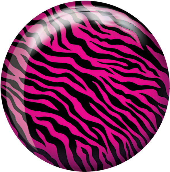 Pink Zebra Bowling Ball Design PNG