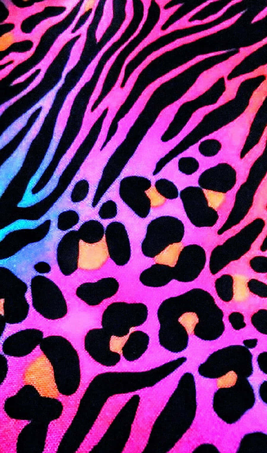 Et zebramønster stof med neon farver Wallpaper