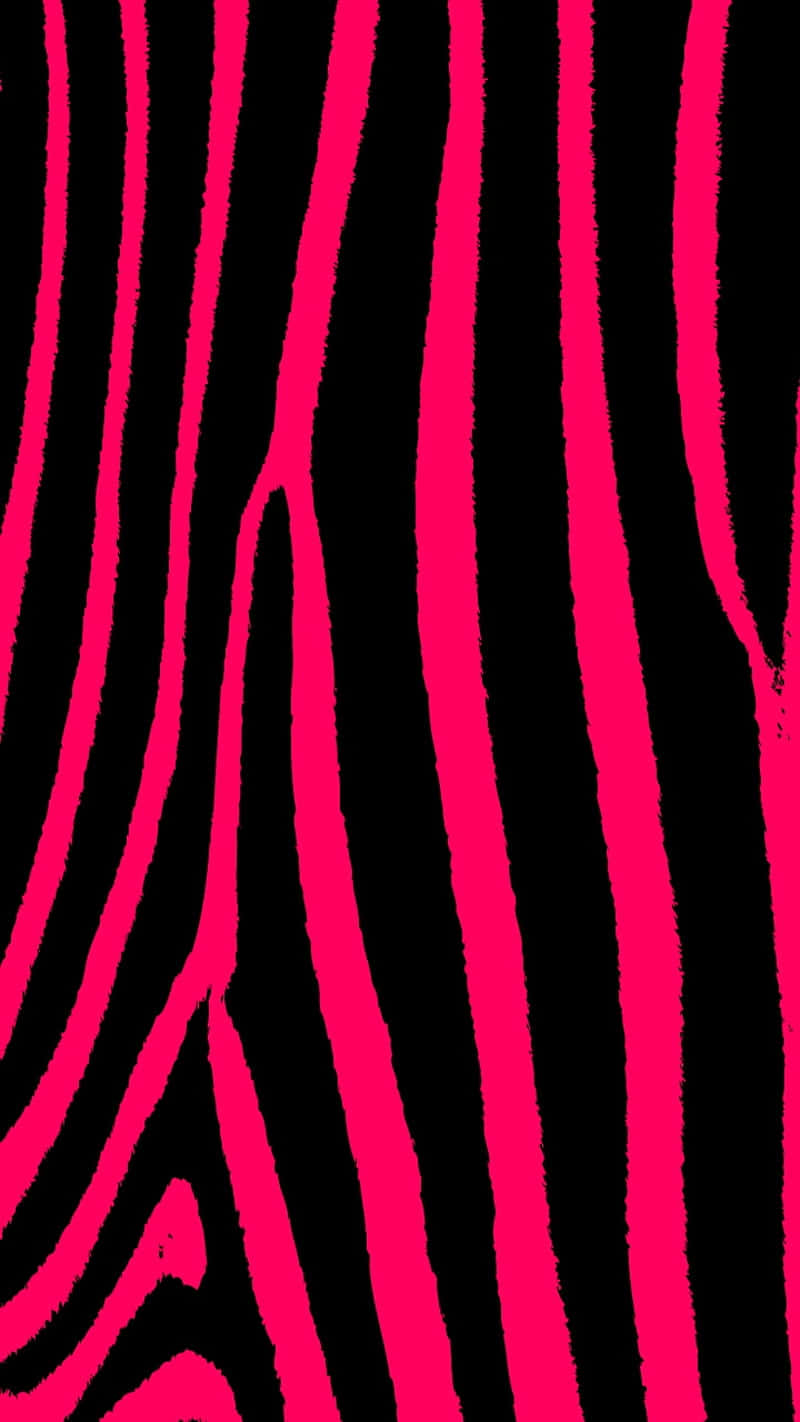 Einhintergrund Mit Rosa Und Schwarzem Zebra-print. Wallpaper