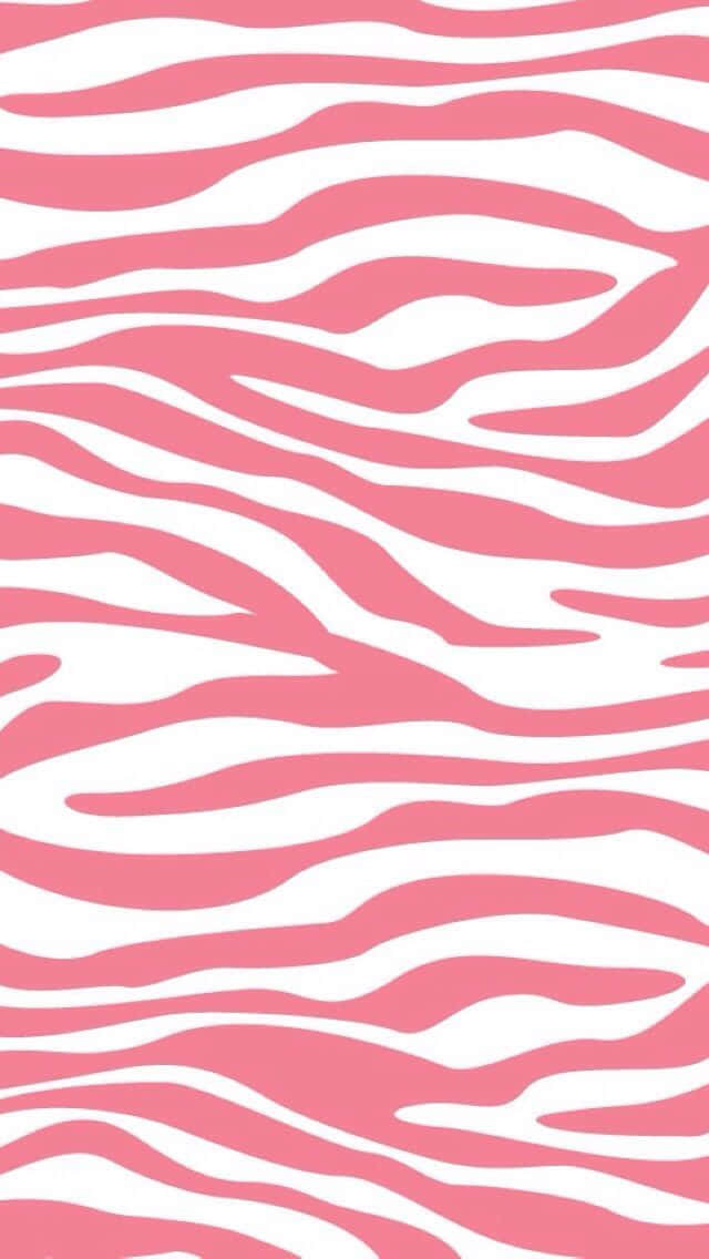 Pink Zebra Horizontal Print Wallpaper