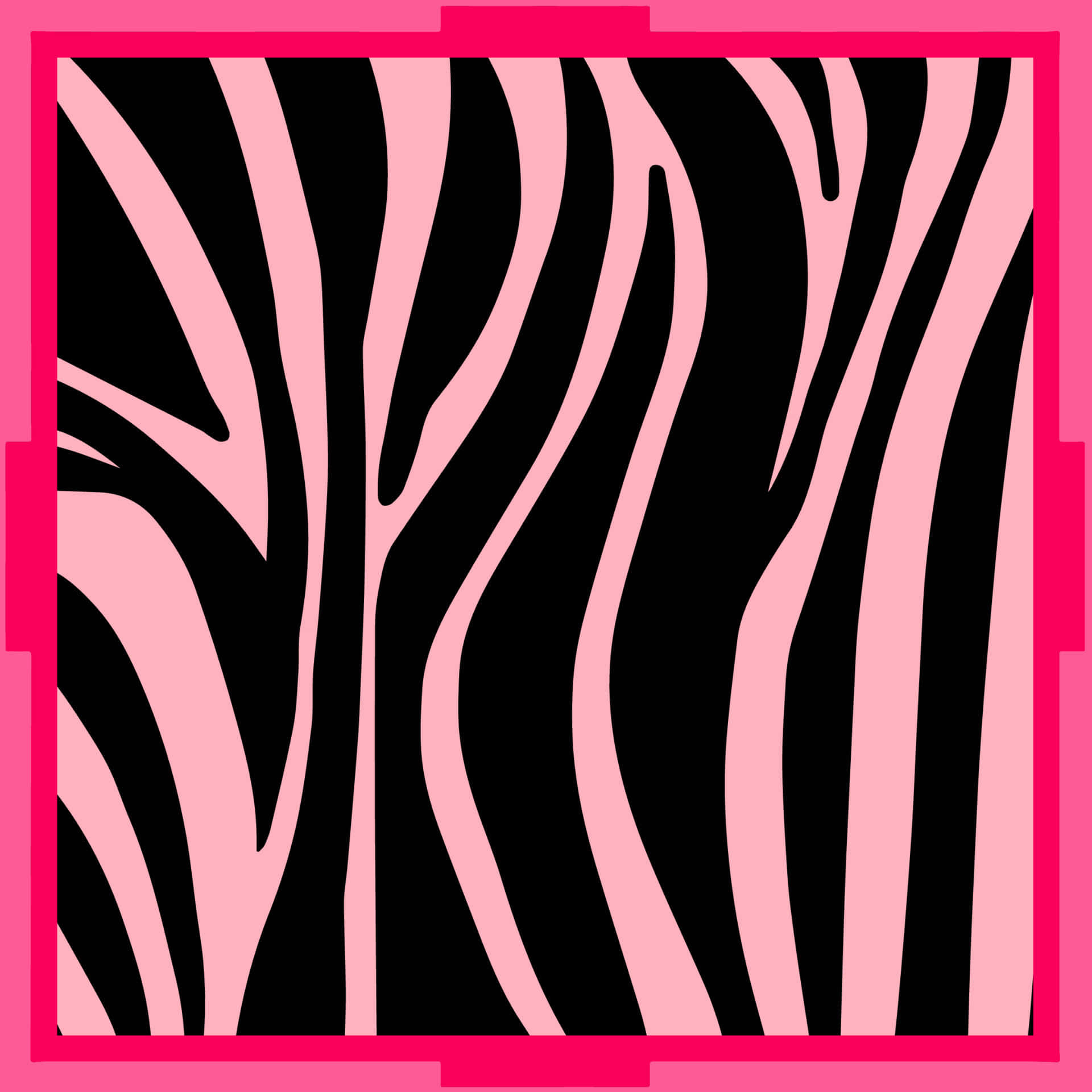 Framed Pink Zebra Print Pattern Wallpaper