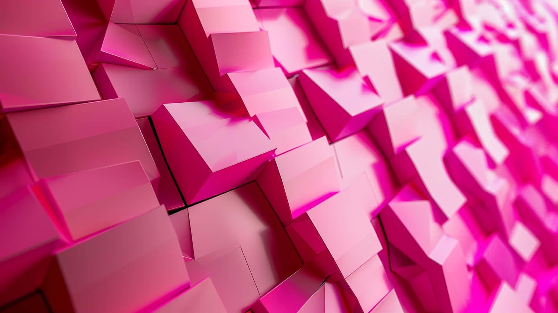Pink3 D Geometric Wall Wallpaper