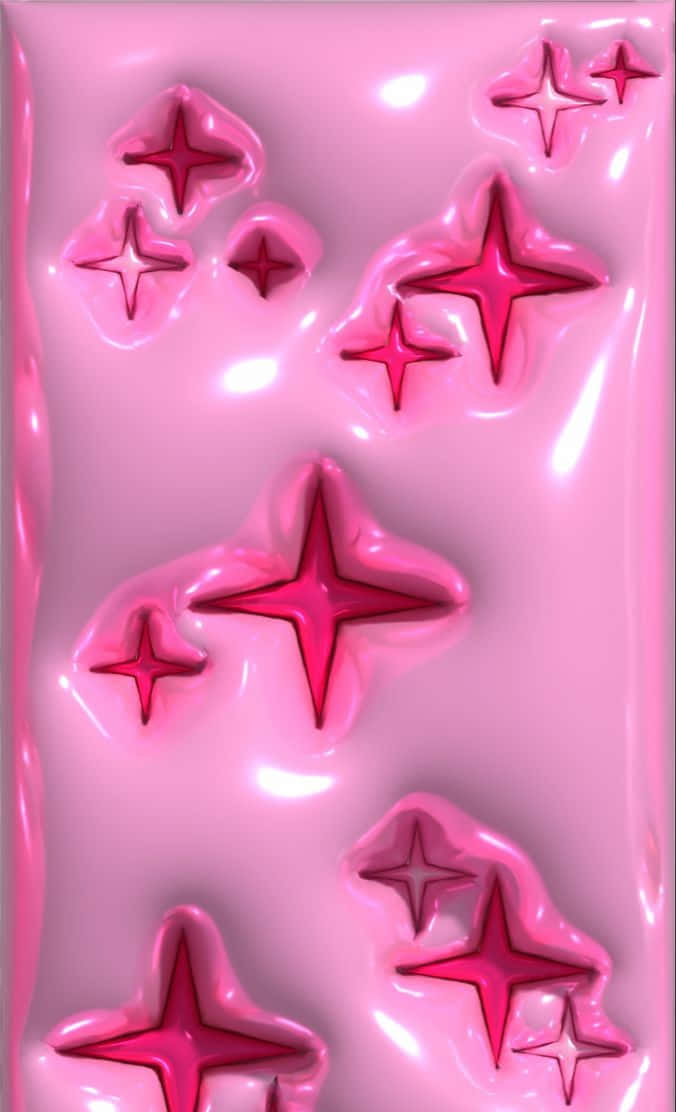 Pink3 D Stars Texture Wallpaper