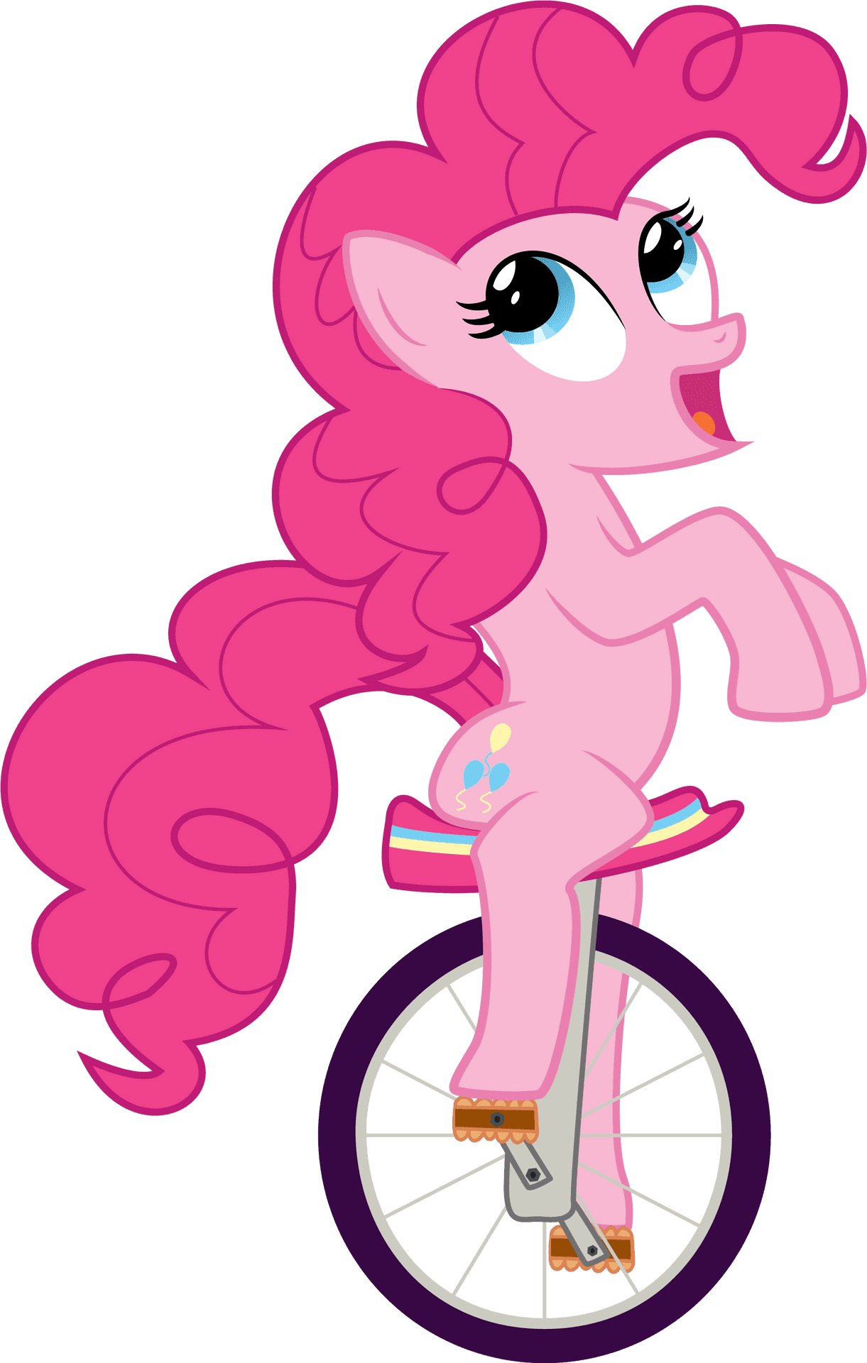 Pink_ Animated_ Unicorn_on_ Unicycle.png PNG