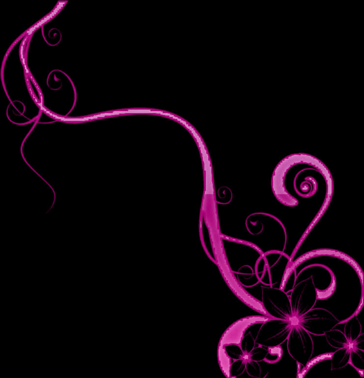 Pink_ Floral_ Vine_ Graphic PNG