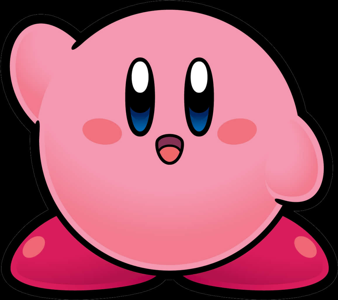Pink_ Kirby_ Character_ Art PNG