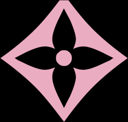 Pinkand Black Floral Emblem PNG