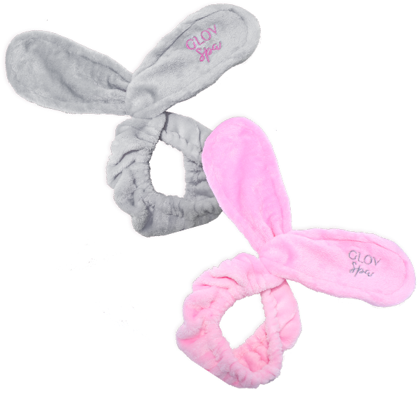 Pinkand Grey Bunny Ears Headbands PNG