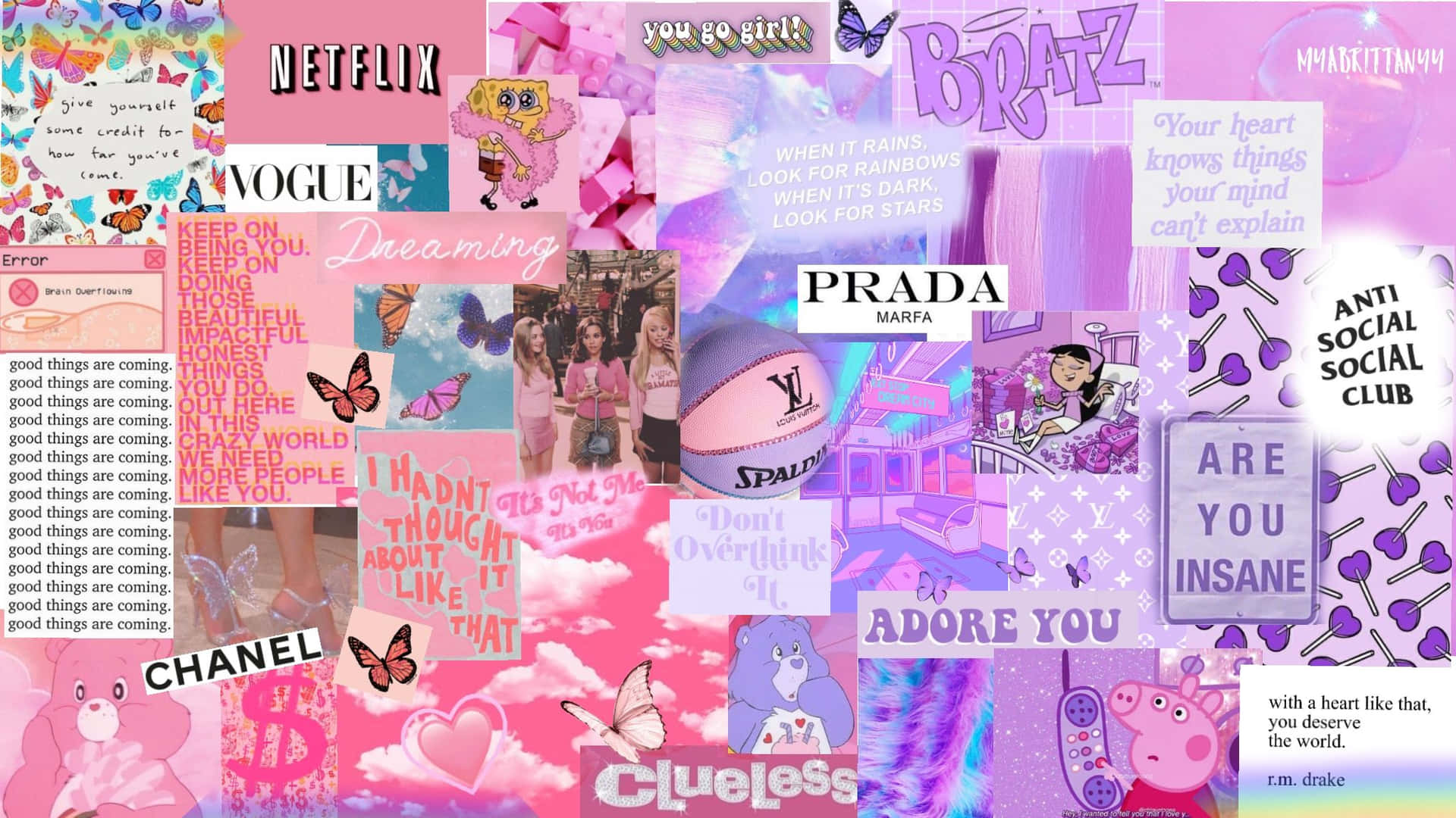 Pinkand Purple Aesthetic Collage Wallpaper