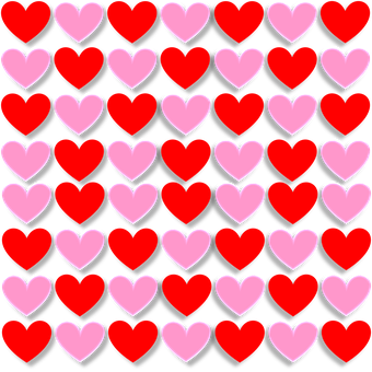 Pinkand Red Hearts Pattern PNG